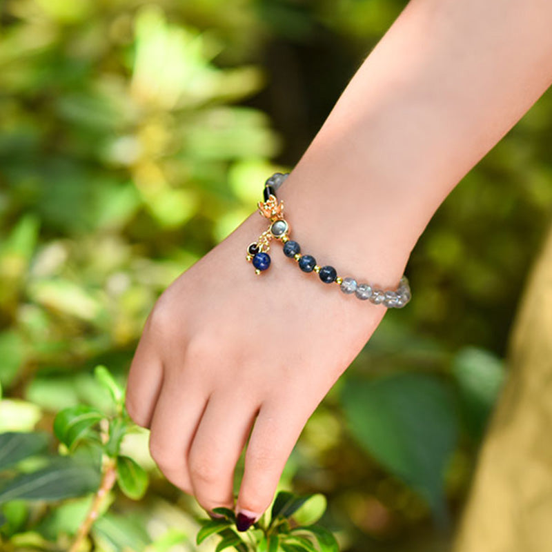 Wear FengShui Moonstone Lazurite Calm Healing Positive Bracelet