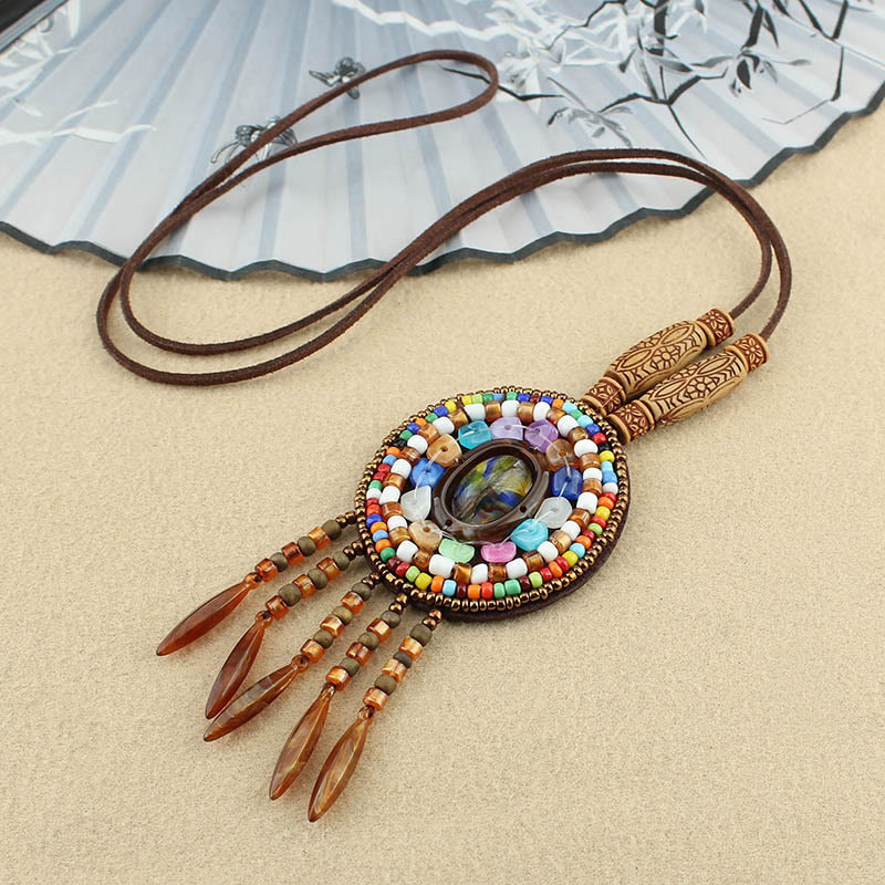 Wear FengShui Mandala Pattern Beads Creativity Necklace Pendant