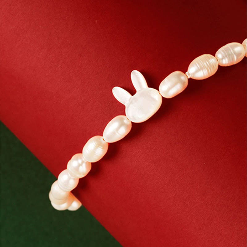 Wear FengShui Natural Pearl Cute Rabbit Sincerity Bracelet