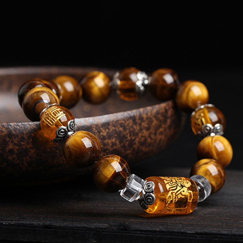 Wear FengShui Tiger Eye Bead Fortune Prosperity Bracelet