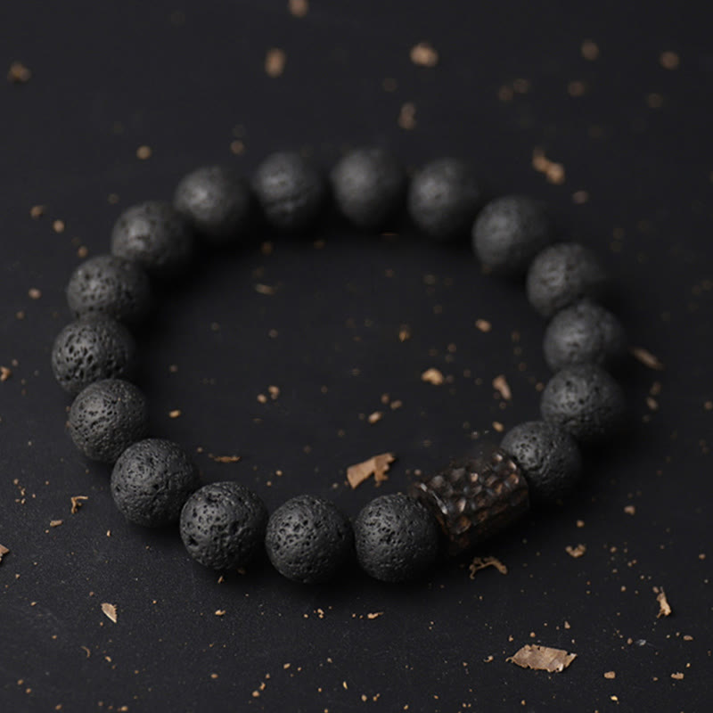 Wear FengShui "Wishing Strength to Rise from Within" Lava Rock Bracelet Includes Gift Message Card
