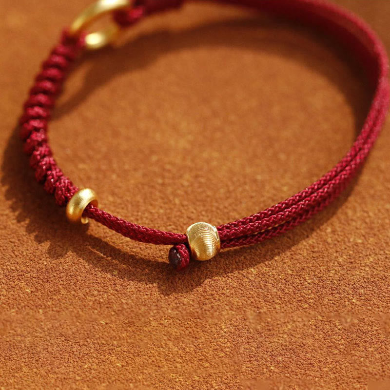 Wear FengShui Alloy Peace Buckle Luck Red String Bracelet