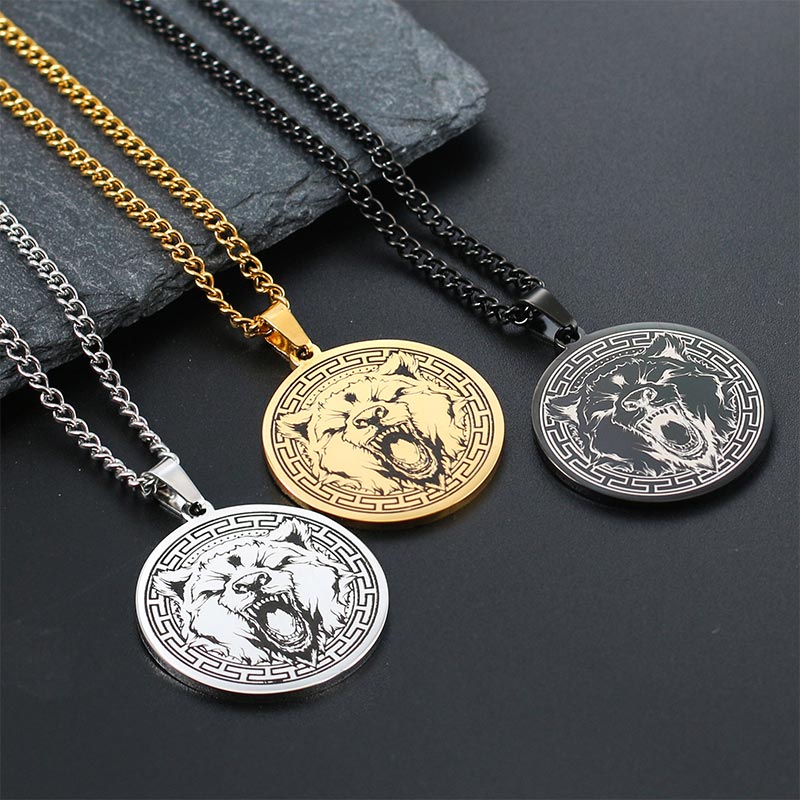 Wear FengShui Animal Titanium Steel Chain Necklace Protection Pendant