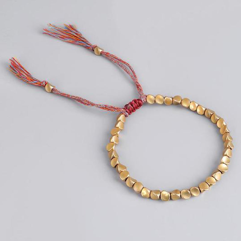 Wear FengShui Tibetan Copper Beads Healing Luck Bracelet
