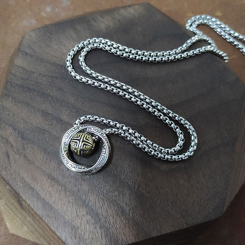 Wear FengShui Mobius Lucky Bead Copper Wealth Necklace Pendant