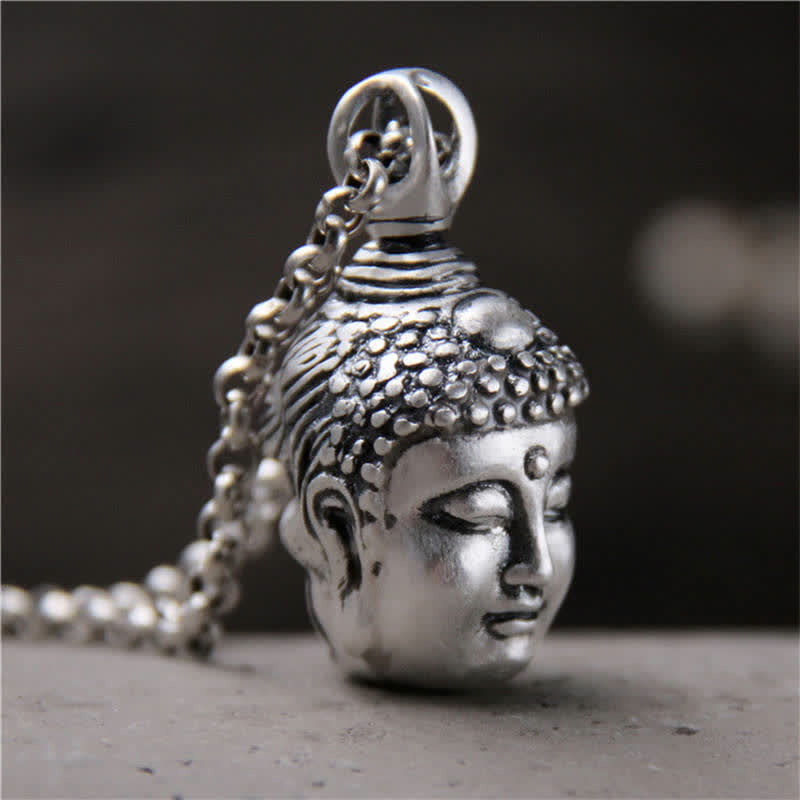 Wear FengShui 999 Sterling Silver Buddha Demon Serenity Necklace Pendant