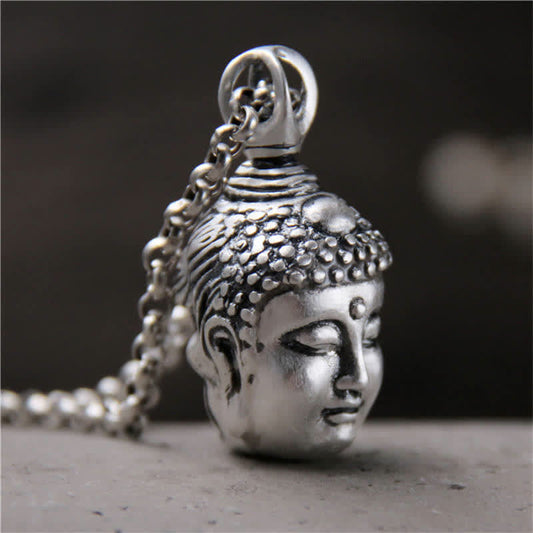 Wear FengShui 999 Sterling Silver Buddha Demon Serenity Necklace Pendant