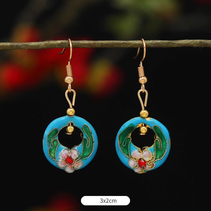 Wear FengShui Lotus Butterfly Flower Alloy Copper Enlightenment Drop Earrings