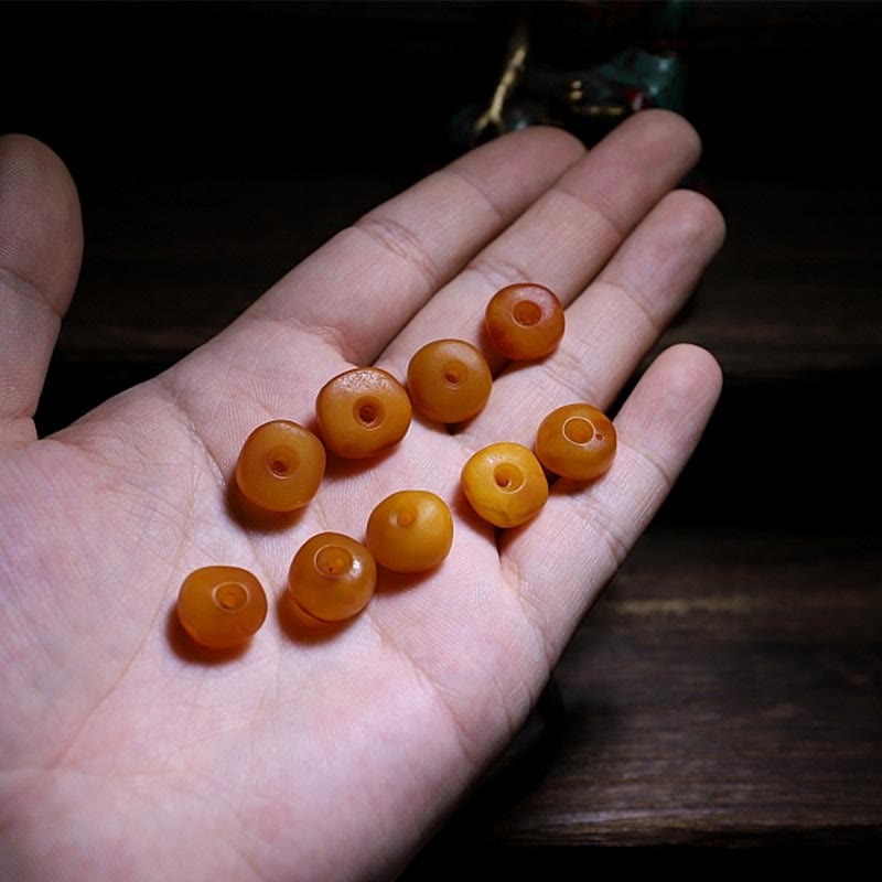 Wear FengShui 925 Sterling Silver Chinese Zodiac Natal Buddha Natural Amber Clear Anxiety Bracelet