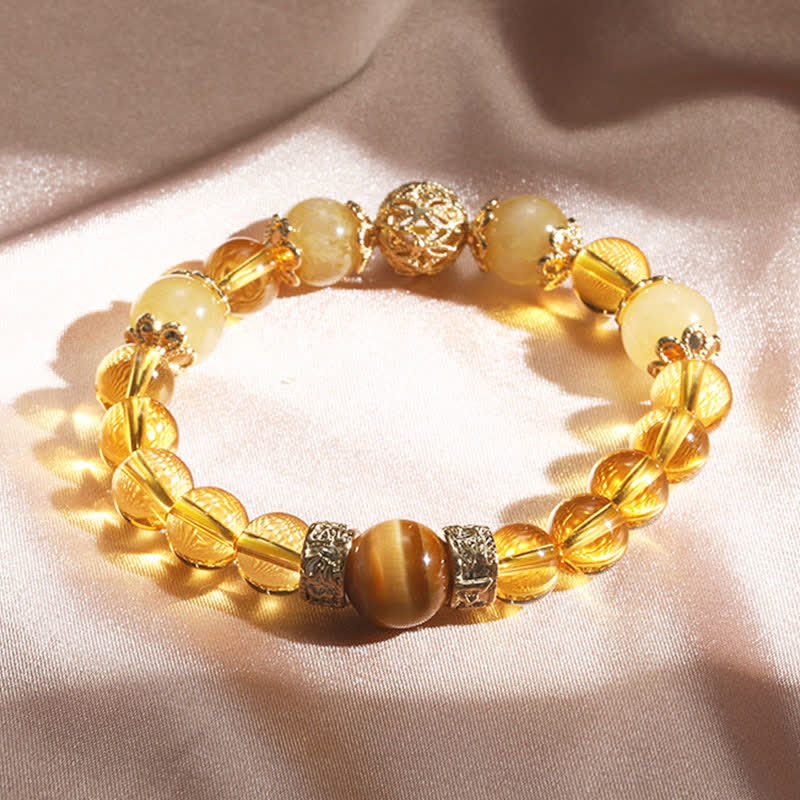 Wear FengShui Citrine Generosity Prosperity Beaded Bracelet