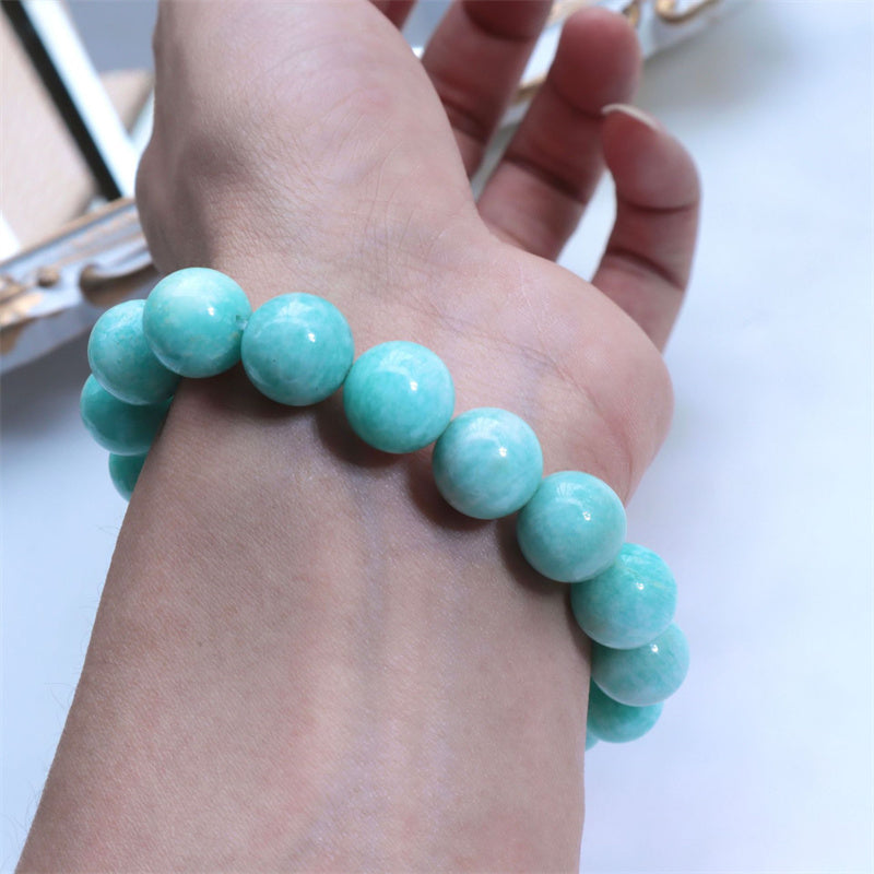 Wear FengShui Natural Amazonite Beads Healing Confidence Bracelet