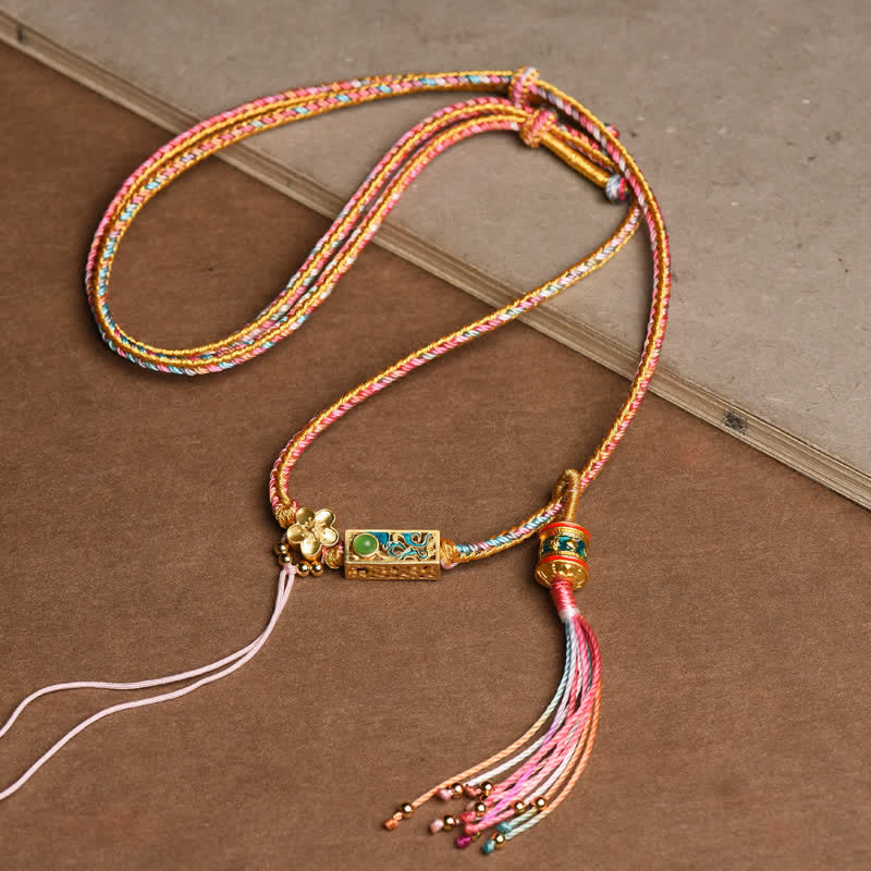 Wear FengShui Colorful String Copper Wealth Necklace Pendant