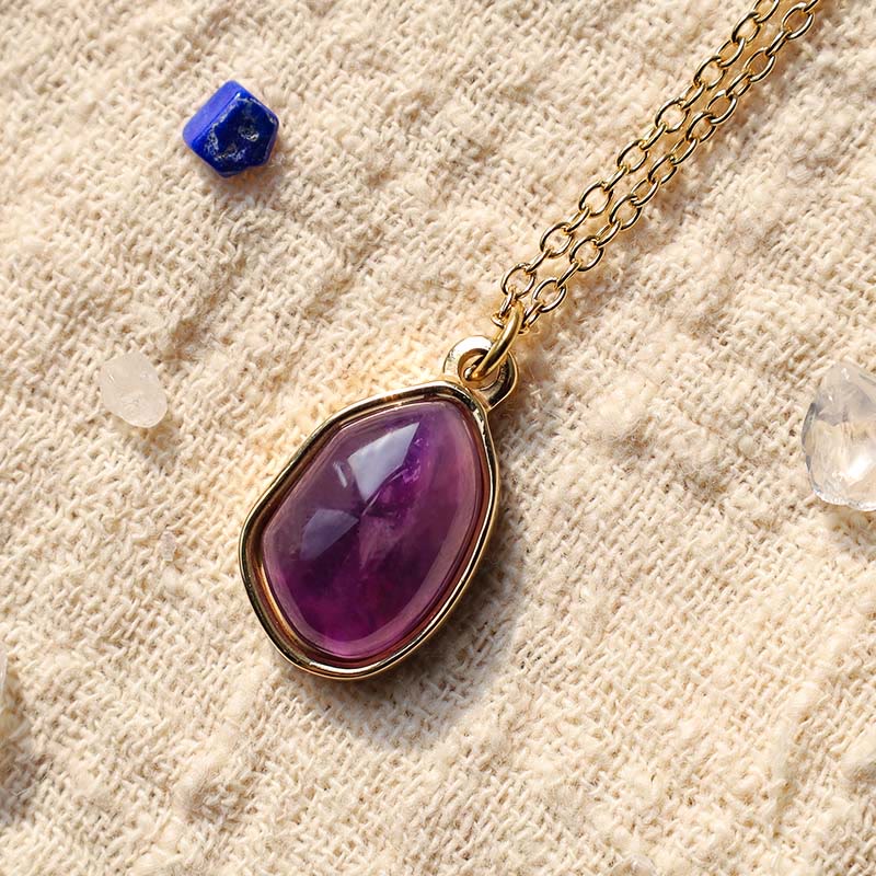 Wear FengShui Natural Green Aventurine Amethyst Rose Quartz Blessing Necklace Pendant
