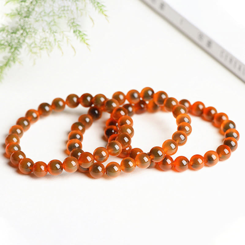 Wear FengShui Natural Colorful Candy Agate Harmony Strength Bead Bracelet