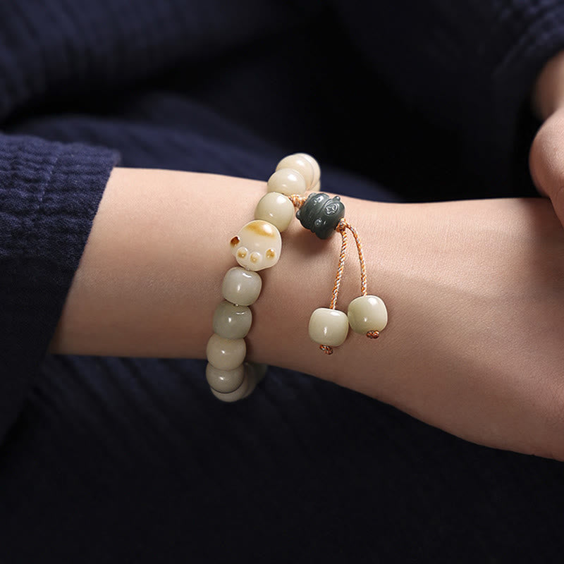 Wear FengShui Lucky Cat Bodhi Seed Cat Paw Peace Bracelet