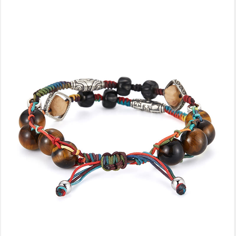 Wear FengShui 925 Sterling Silver Tiger's Eye Bodhi Seed Handmade Courage Bracelet