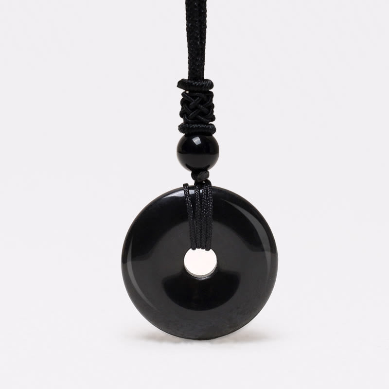 Wear FengShui Lucky Coin Pendant Healing Crystal Gemstone Necklace