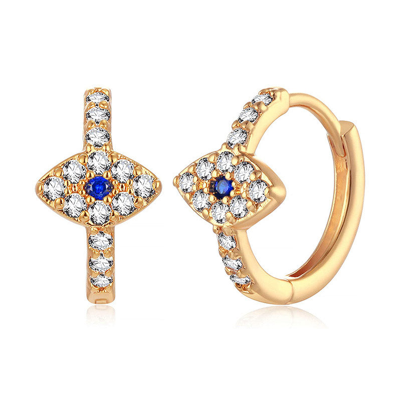 Wear FengShui 925 Sterling Silver Evil Eye Symbol Blessing Stud Earrings
