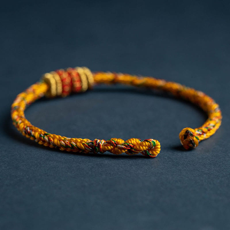 Wear FengShui Tibet Handmade Chinese Zodiac Natal Buddha Luck Strength Braided String Bracelet