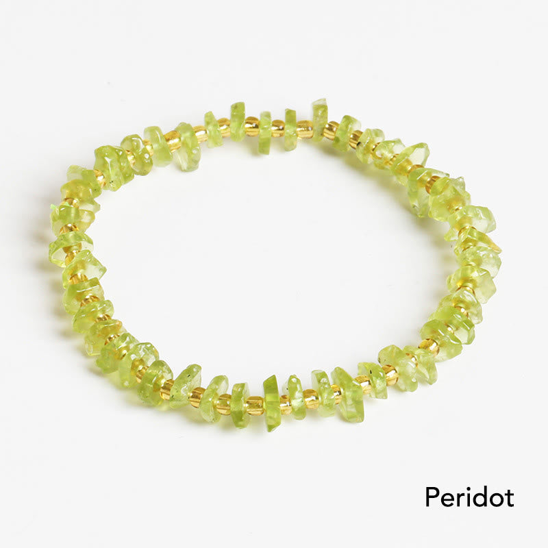Wear FengShui Natural Irregular Shape Stone Crystal Meditation Balance Bracelet