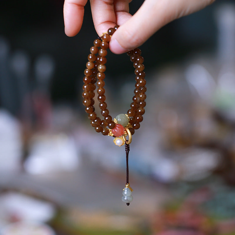 Wear FengShui Jade Butterfly Gourd Prosperity Luck Bracelet Necklace
