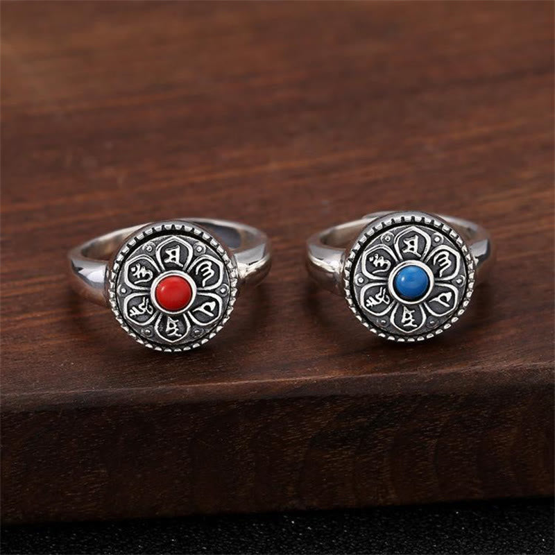 Wear FengShui Tibetan Om Mani Padme Hum Peace Rotatable Ring