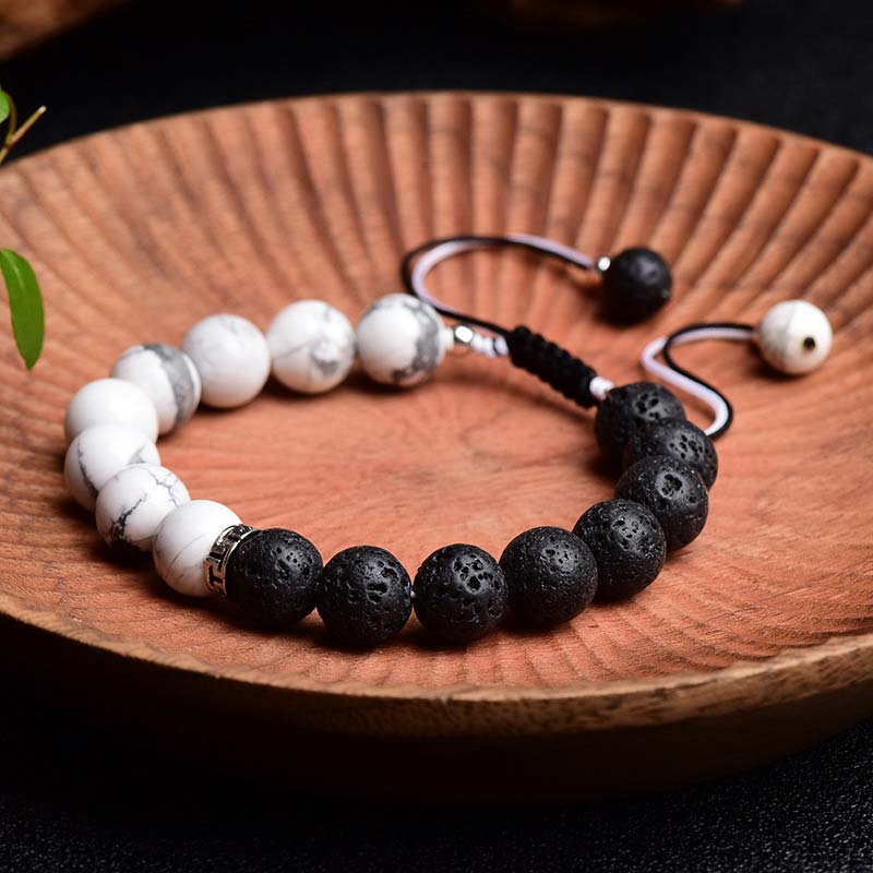 Wear FengShui Yin Yang Lava Stone Protection Bracelet