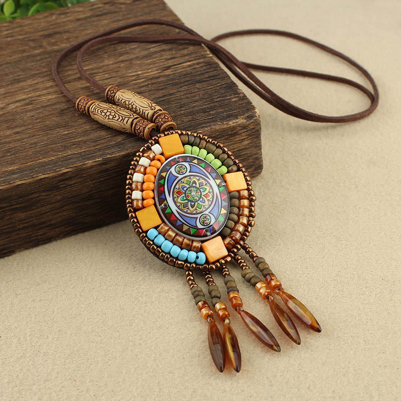 Wear FengShui Mandala Pattern Beads Creativity Necklace Pendant