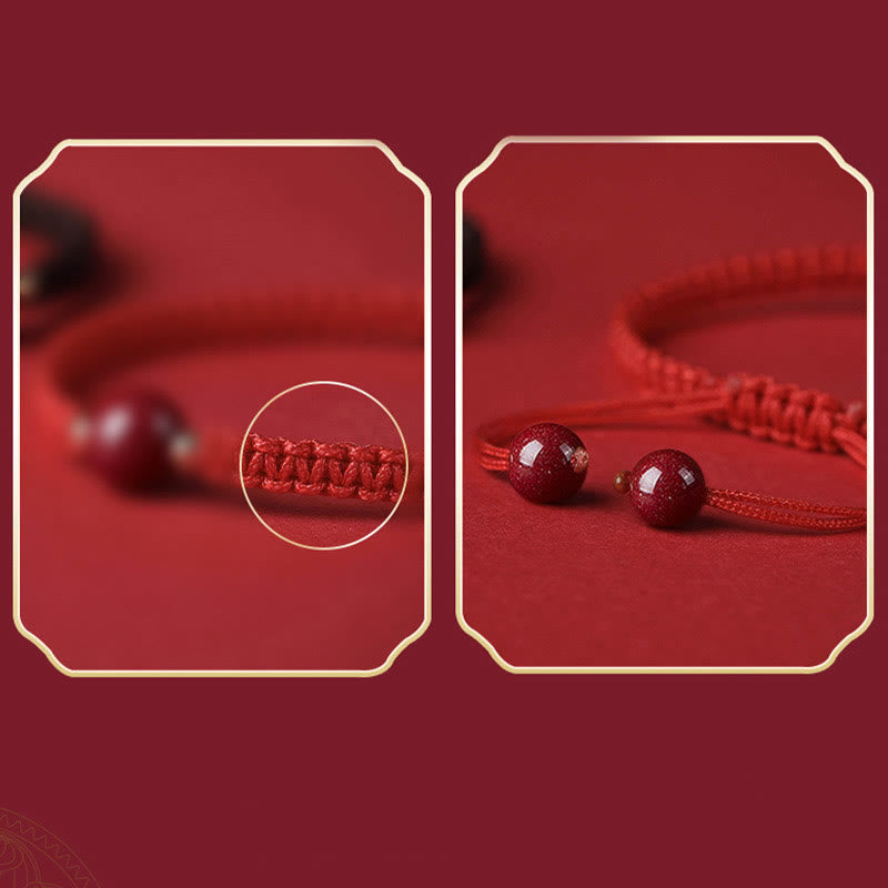 Wear FengShui Lucky Cinnabar Bead Blessing Red String Bracelet