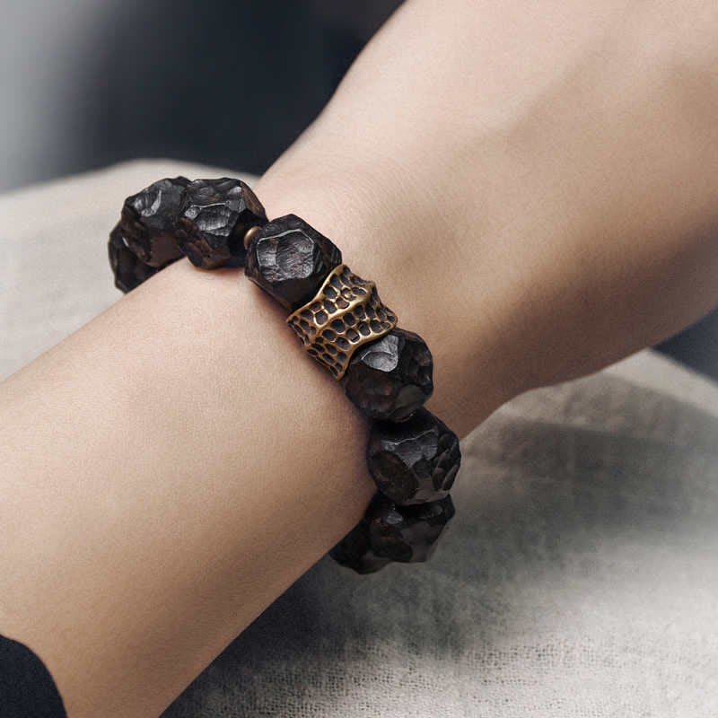 Wear FengShui Ebony Wood Copper Peace Balance Couple Bracelet