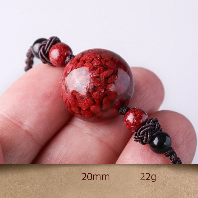Wear FengShui Natural Cinnabar Stones Bead Blessing Necklace Pendant