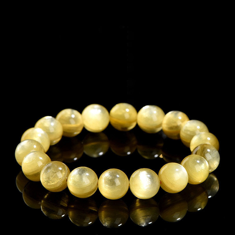Wear FengShui Natural Golden Lepidolite Protection Prosperity Bracelet