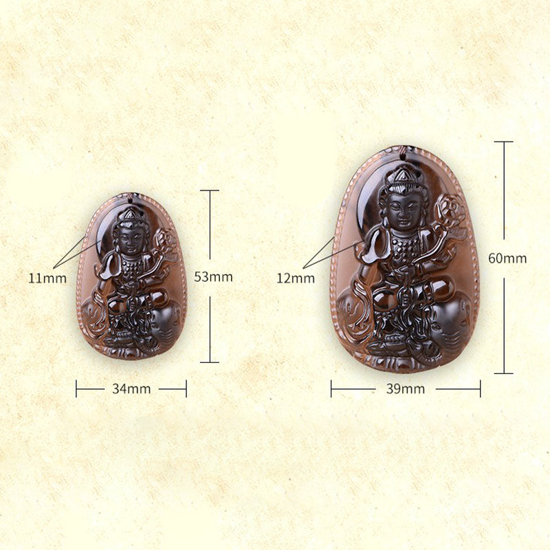 Wear FengShui Chinese Zodiac Obsidian Protection Necklace