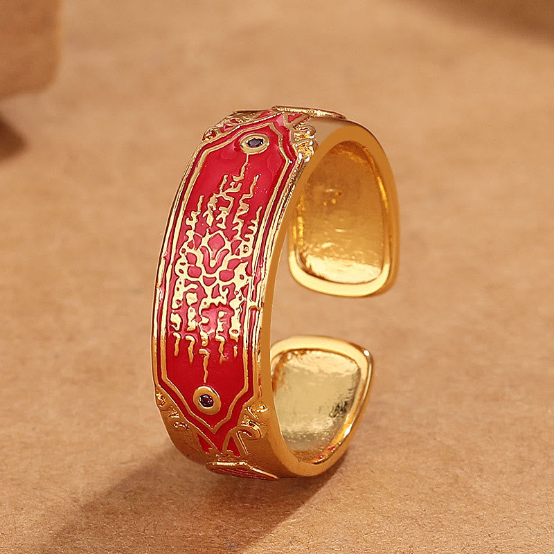 Wear FengShui Five Scriptures Copper Healing Ring
