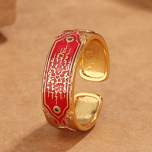 Wear FengShui Five Scriptures Copper Healing Ring