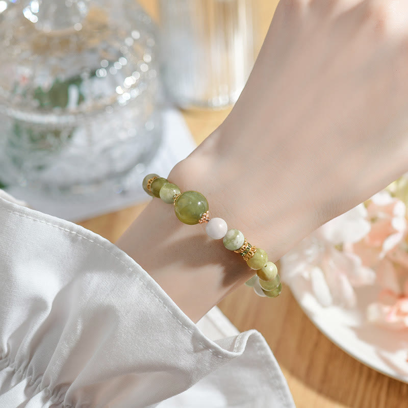 Wear FengShui Green Grape Color Jade Abundance Bracelet