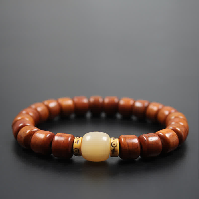 Wear FengShui Tibetan Bone Beads Om Mani Padme Hum Strength Bracelet