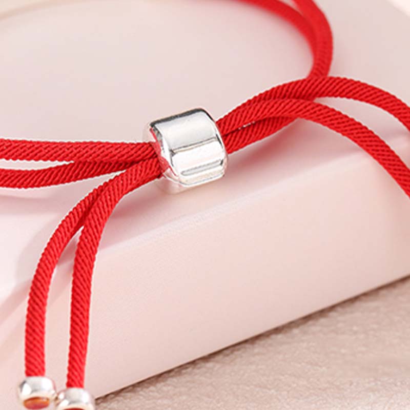 Wear FengShui 925 Sterling Silver Red String Layered Braid Bracelet