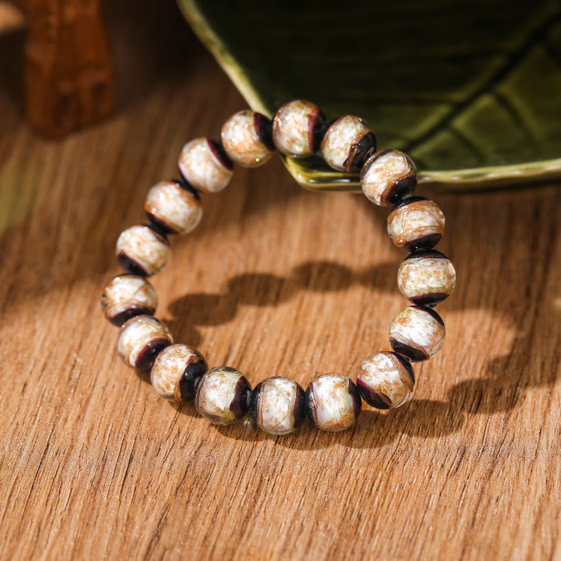 Wear FengShui Tibetan Classic Liuli Glass Bead Luck Wealth Bracelet
