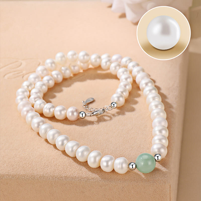 Wear FengShui 925 Sterling Silver Natural Pearl Jade Healing Necklace Bracelet Earrings With Gift Box