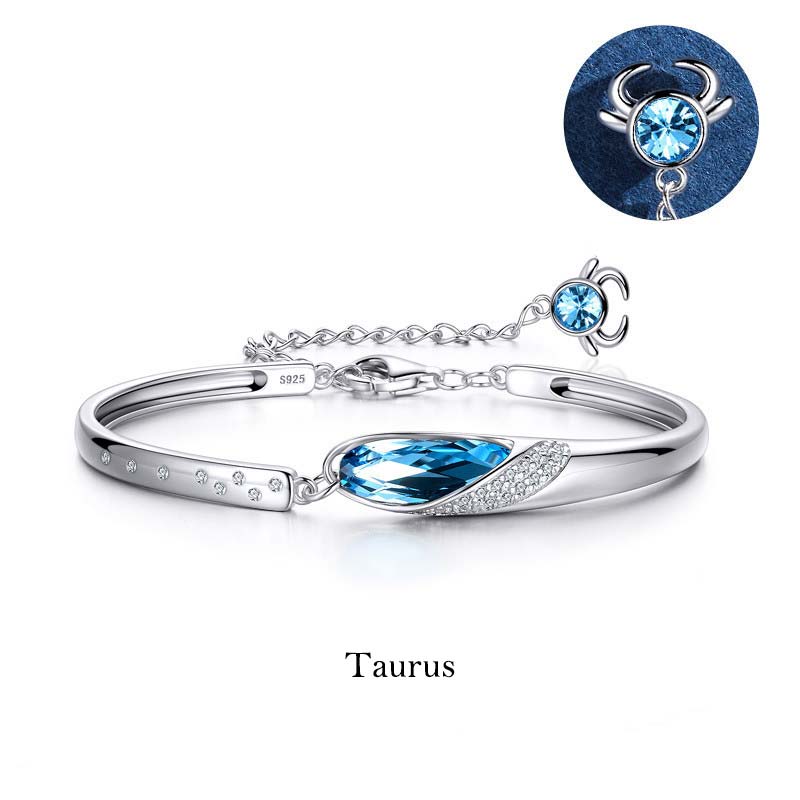 Wear FengShui 925 Silver Plated Copper 12 Constellations of the Zodiac Charm Bracelet