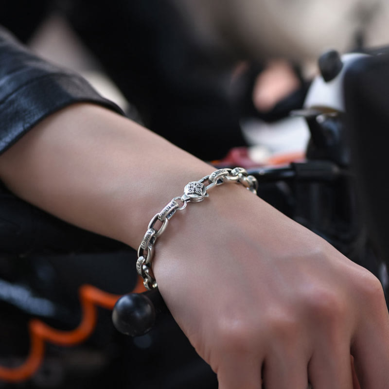 Wear FengShui 925 Sterling Silver Six True Words Wisdom Calm Bracelet