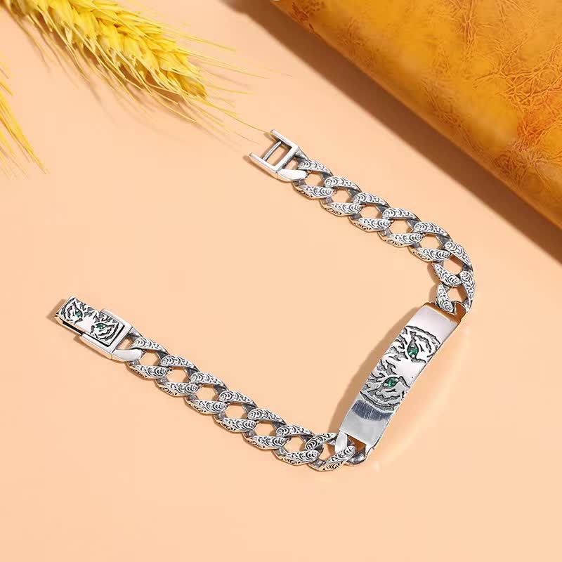 Wear FengShui Tiger Copper Luck Cuff Chain Bracelet