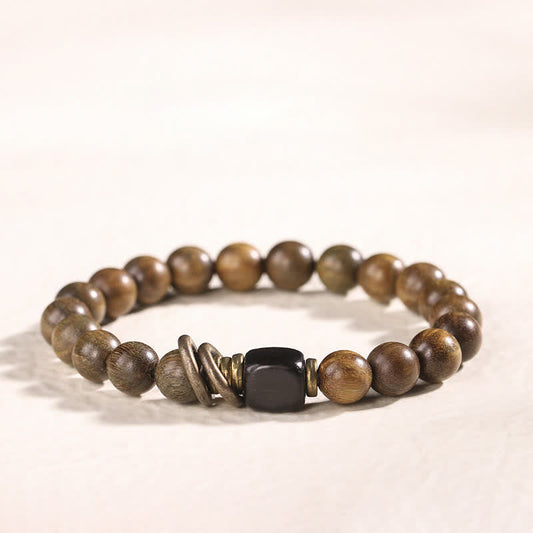 Wear FengShui Tibetan Green Sandalwood Crystal Soothing Peace Bracelet