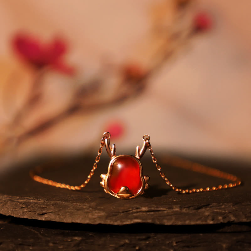 ❗❗❗A Flash Sale- Wear FengShui 925 Sterling Silver Year of the Dragon Natural Red Agate Dragon Attract Fortune Fu Character Strength Bracelet Necklace Pendant Earrings