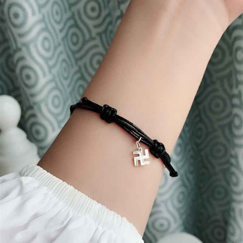 Wear FengShui 925 Sterling Silver Red String Luck Strength Braid Bracelet