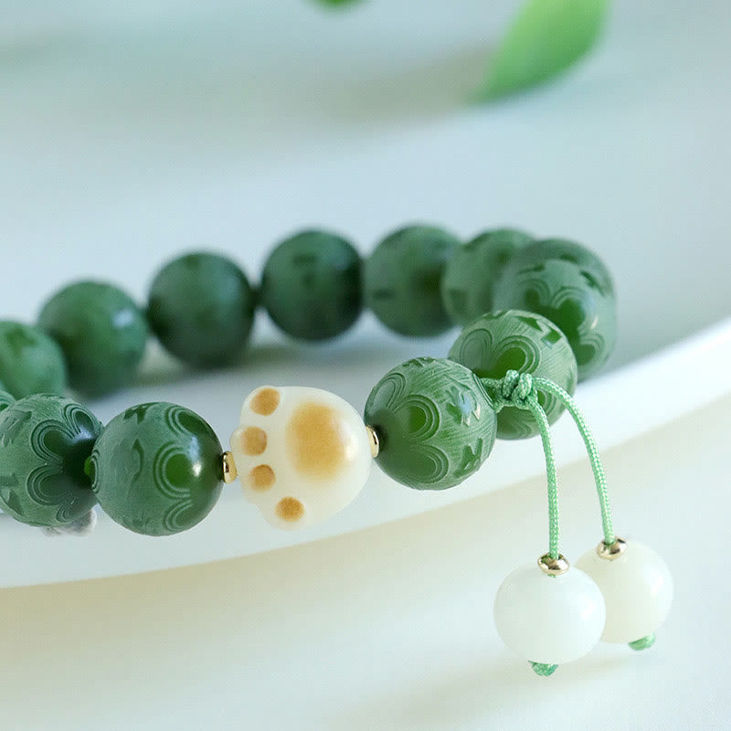 Wear FengShui Bodhi Seed Om Mani Padme Hum Carved Harmony Bracelet