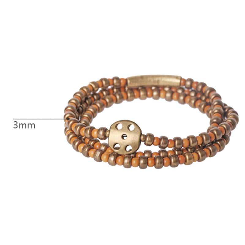 Wear FengShui Retro Olive Pit Copper Wealth Bracelet