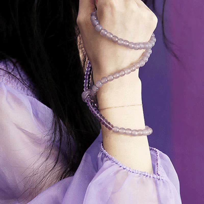 Wear FengShui Natural Amethyst Crystal Meditation Healing Bracelet