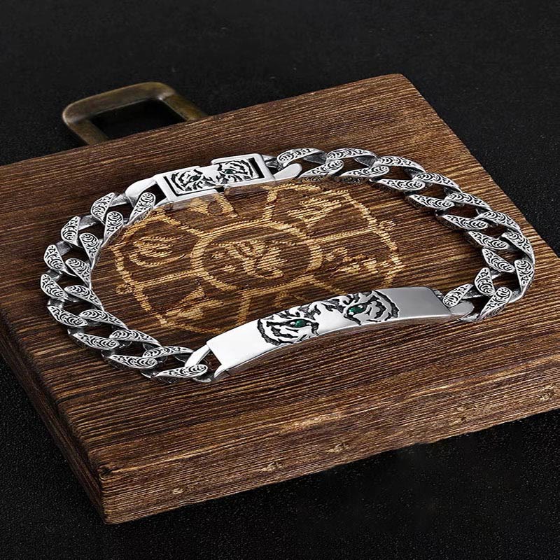 Wear FengShui Tiger Tang Dynasty Flower Design Copper Luck Chain Bracelet